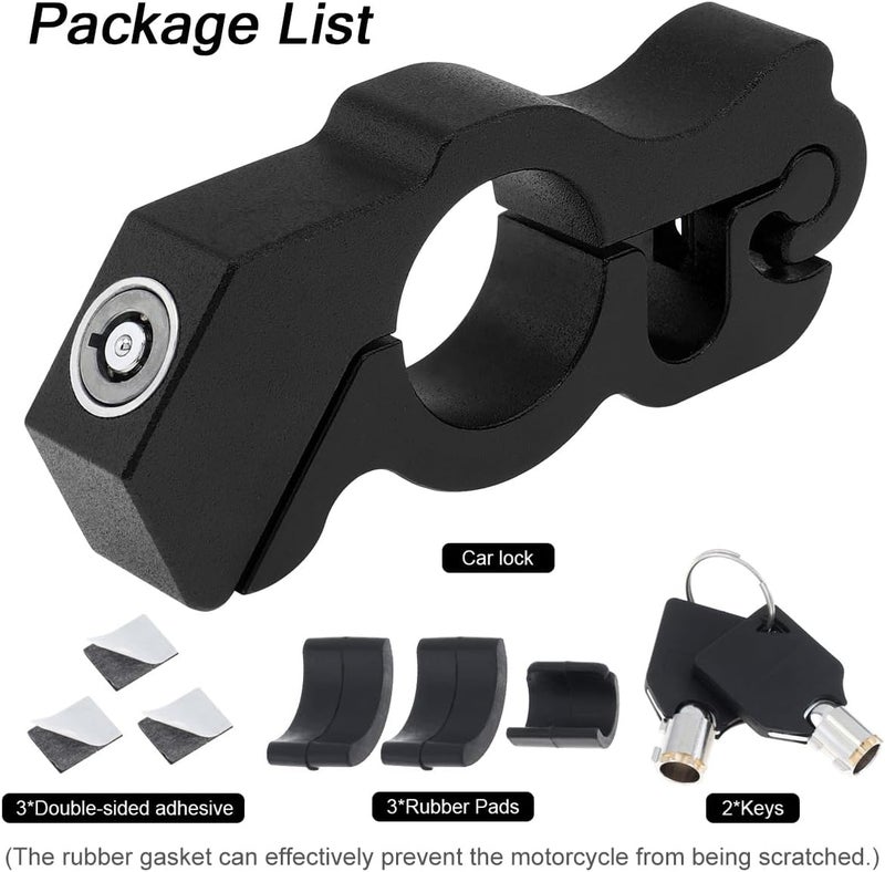 Windance Motorcycle Anti Theft Lock,Heavy Duty Front Brake Lock,Throttle Grip Clutch Brake Lever Handlebar Protection (Black, L) - Image 5